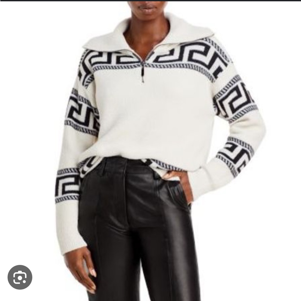 Bloomingdale’s “Auqa” Printed Fleece Quarter Zip Pullover NWTGS